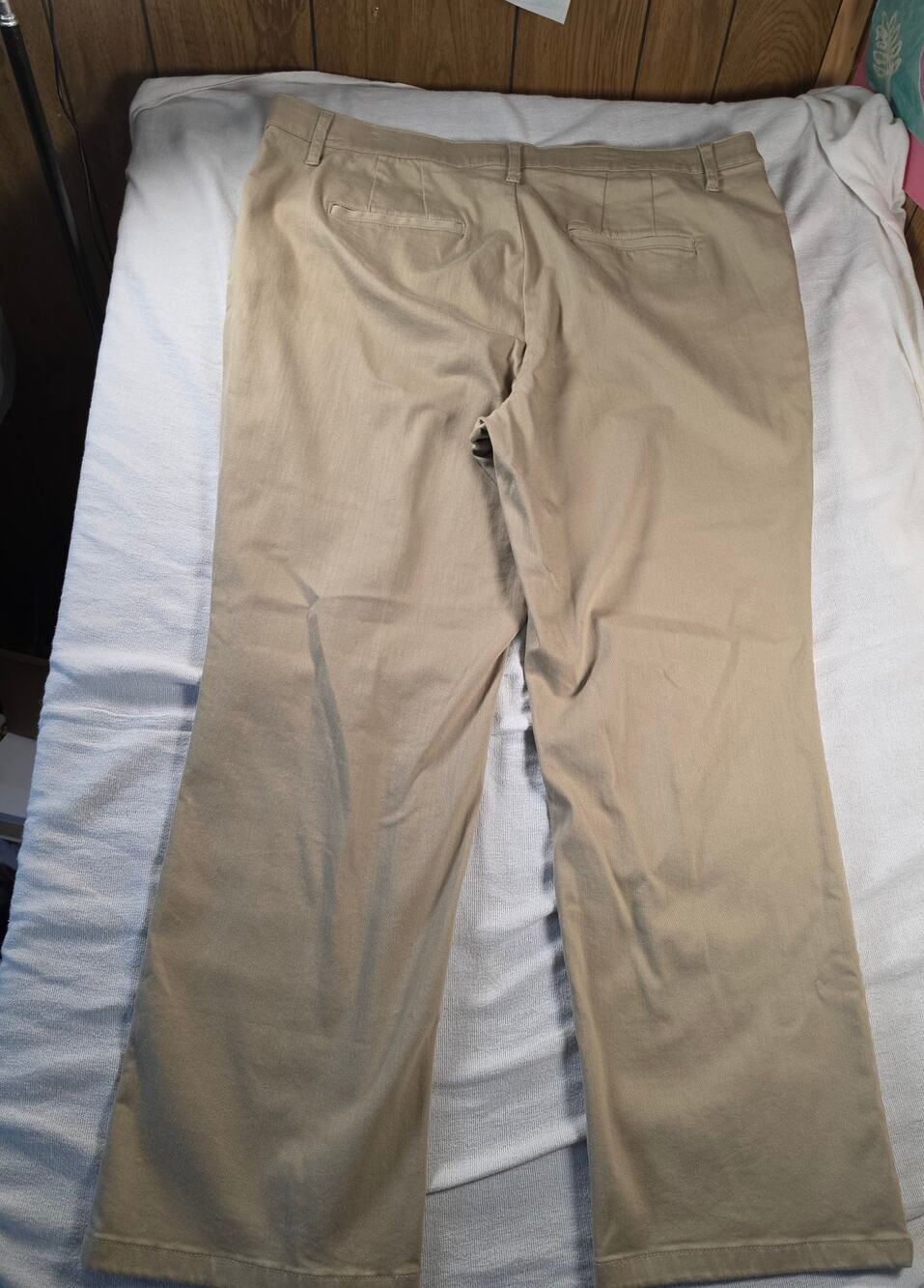 CJ Banks 22W Khaki Ankle Trousers Wide Leg Slimming